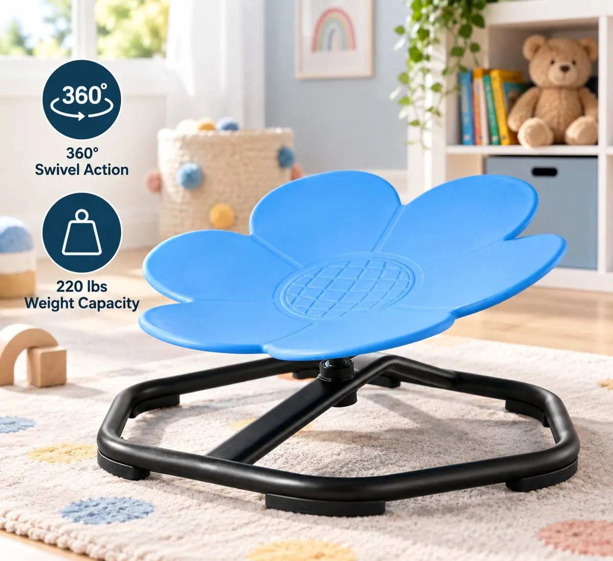 Kids 360° Sensory Spinning Swivel Chair Blue – Bal - Image 1