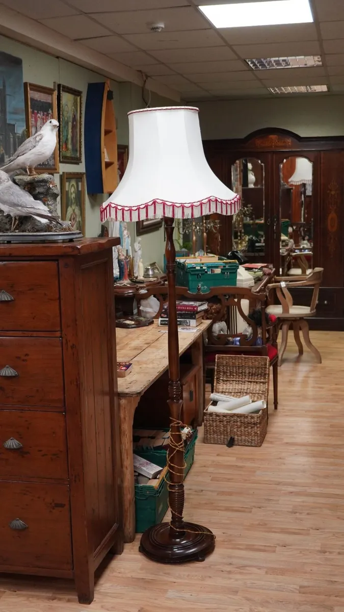 Vintage Turned Wood Floor Lamp - Image 1