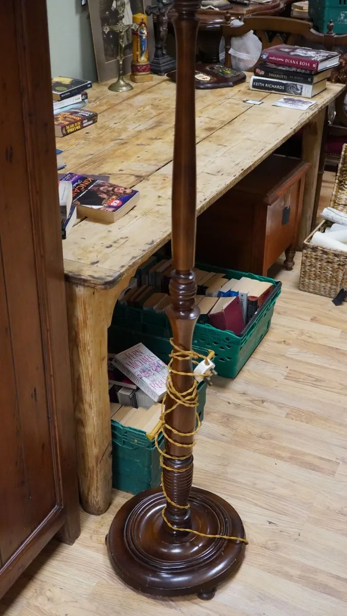 Vintage Turned Wood Floor Lamp - Image 3