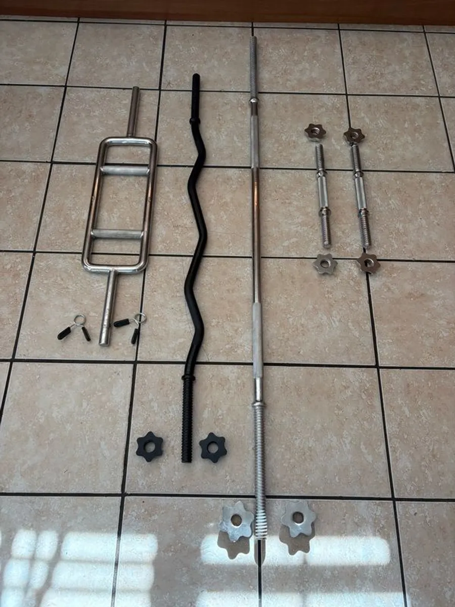 Solid Steel Gym Weightlifting Bars, CHEAP!!! All Solid Steel, Rated To Hold 100KG Each!! - Image 1