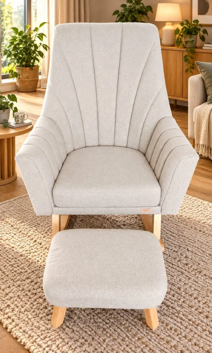 Rocking Chair + Footstool (Like New) - Image 2