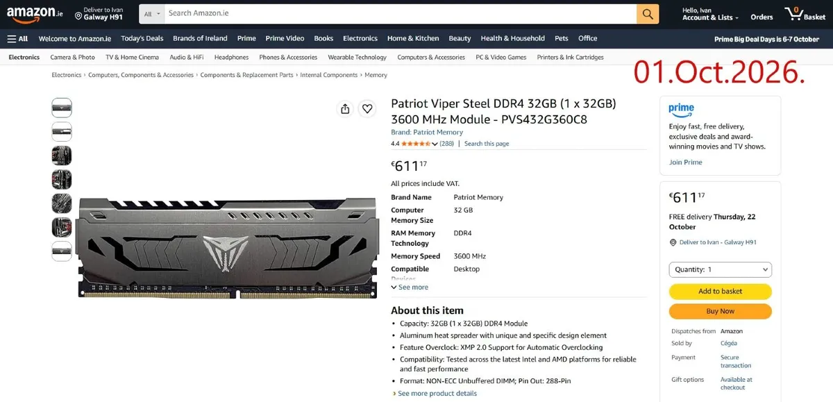 Patriot Viper Steel DDR4 RAM 32GB - Image 3
