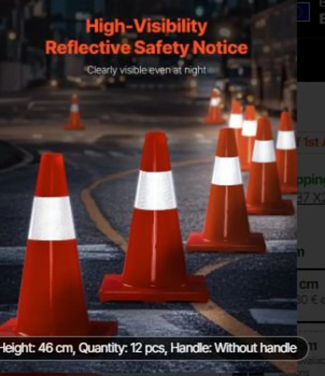 12Pack 18" Traffic Cones - Image 2