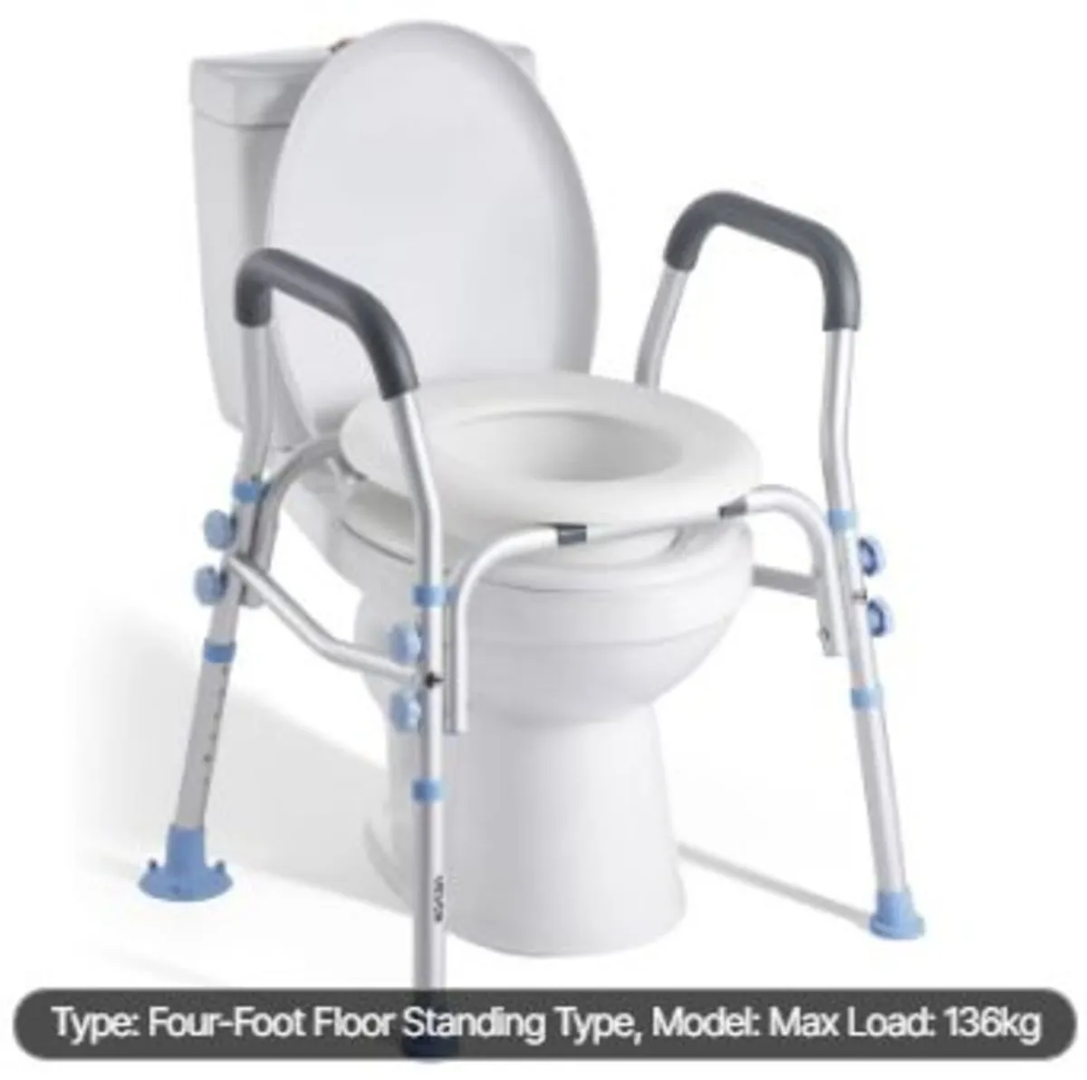 Raised Toilet Seat with Arms, 136 kg - Image 3
