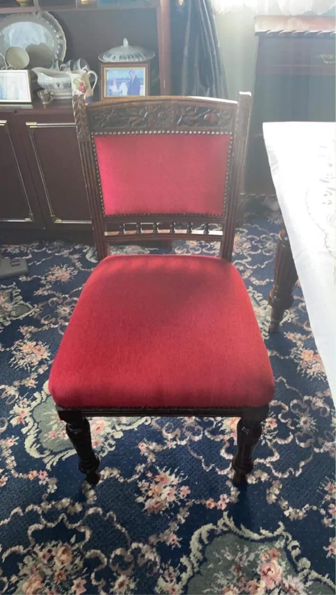 Antique Table and 6 chairs - Image 3