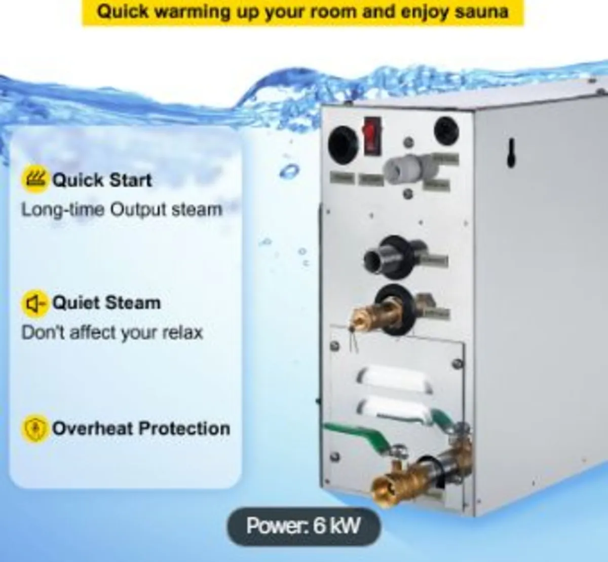 6KW Sauna Bath Steamer - Image 2