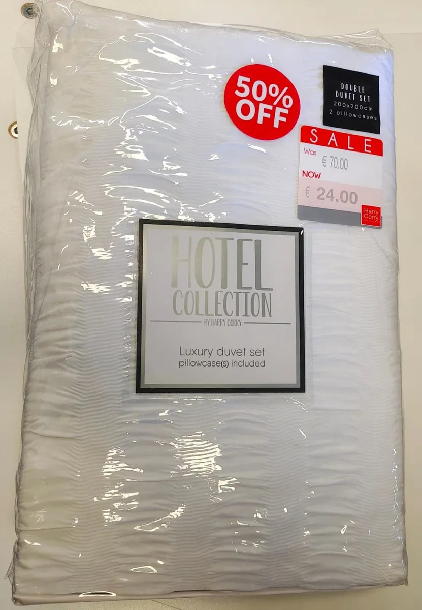 🛏️ Harry Corry Hotel Collection Double Duvet Set, - Image 1