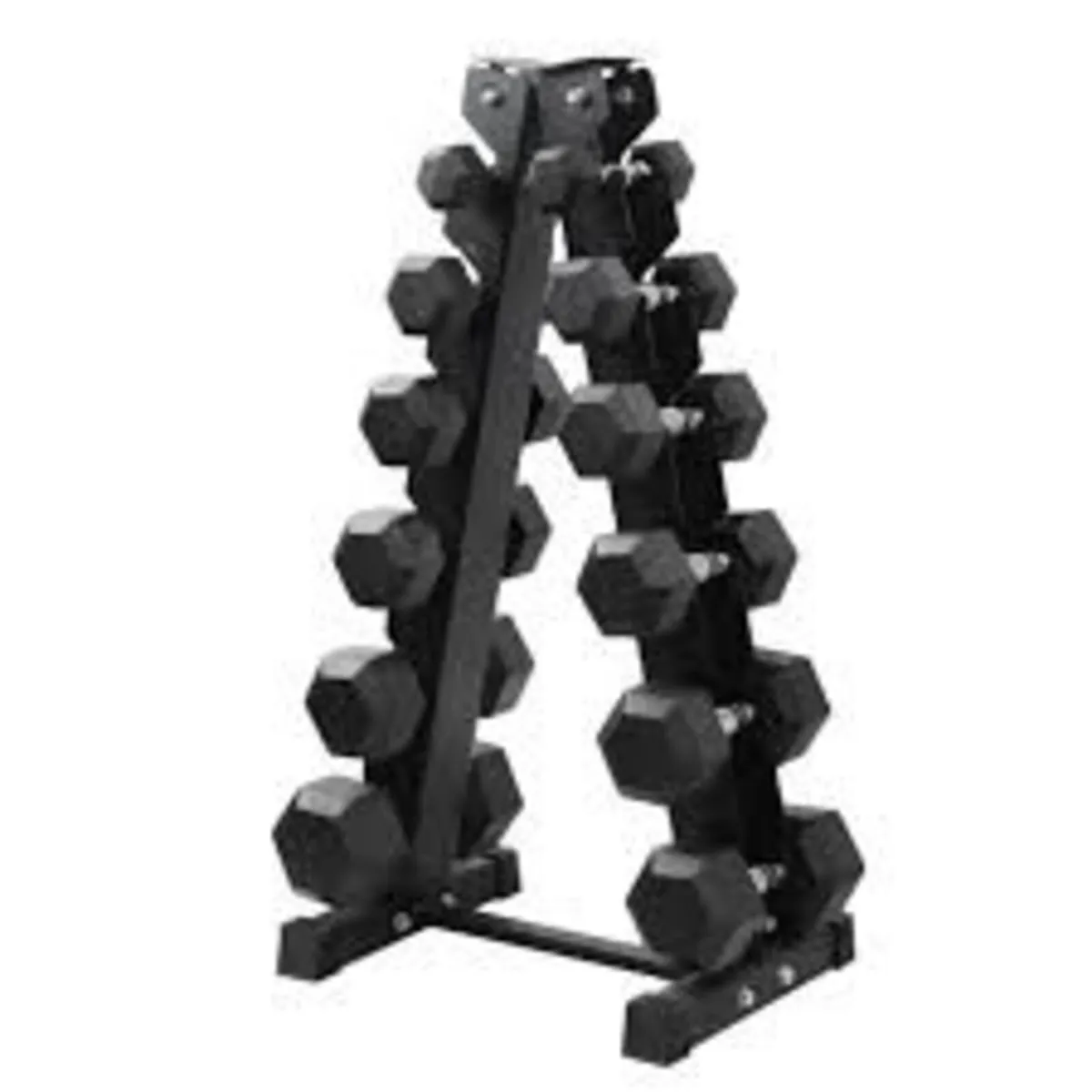 5kg to 17.5kg dumbbell set with rack - Image 1
