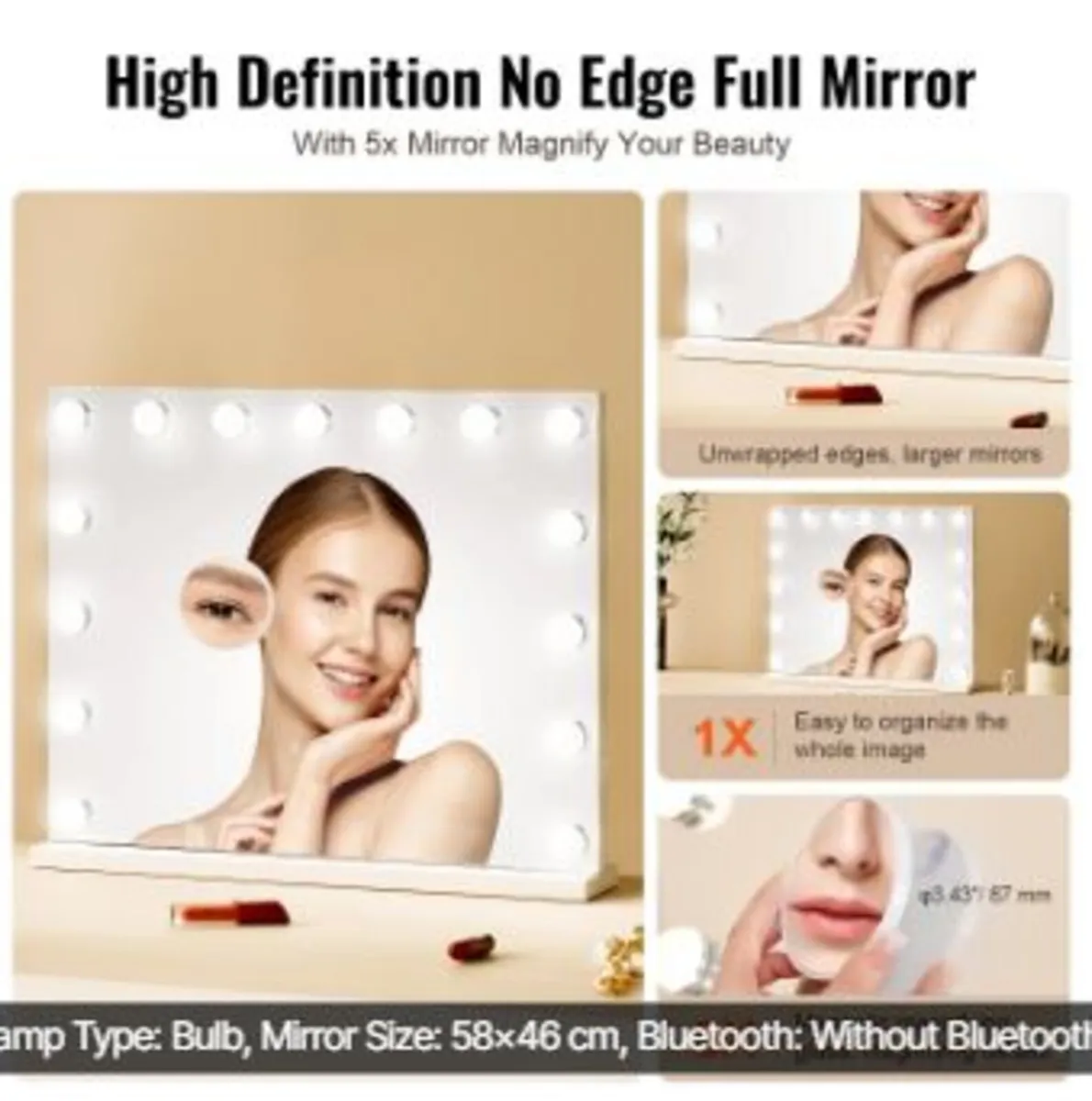 Hollywood Vanity Mirror With Lights - Image 2