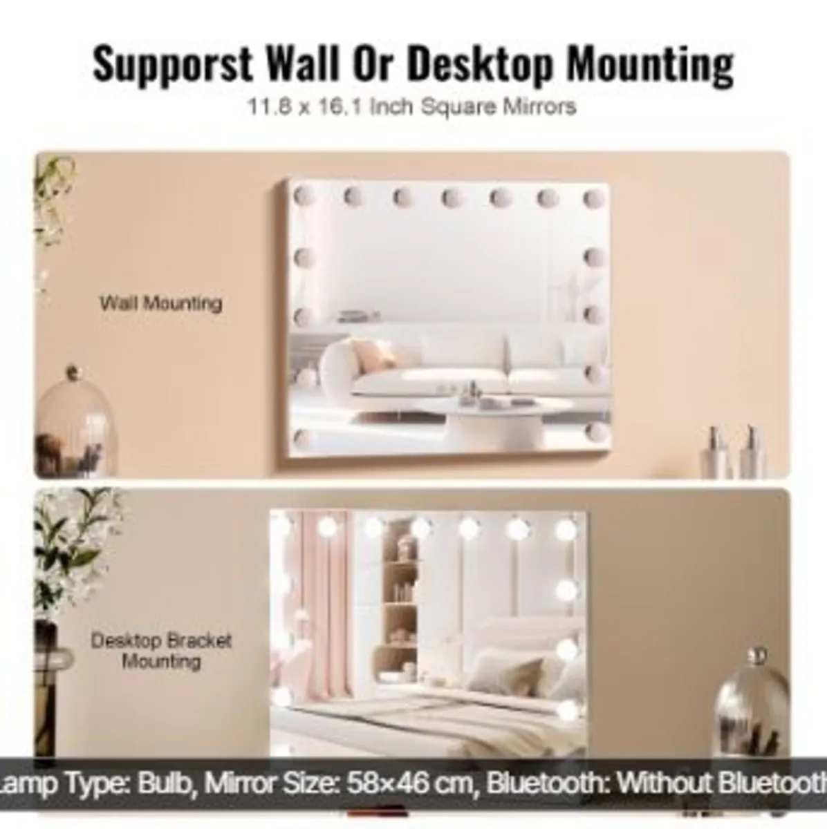 Hollywood Vanity Mirror With Lights - Image 4