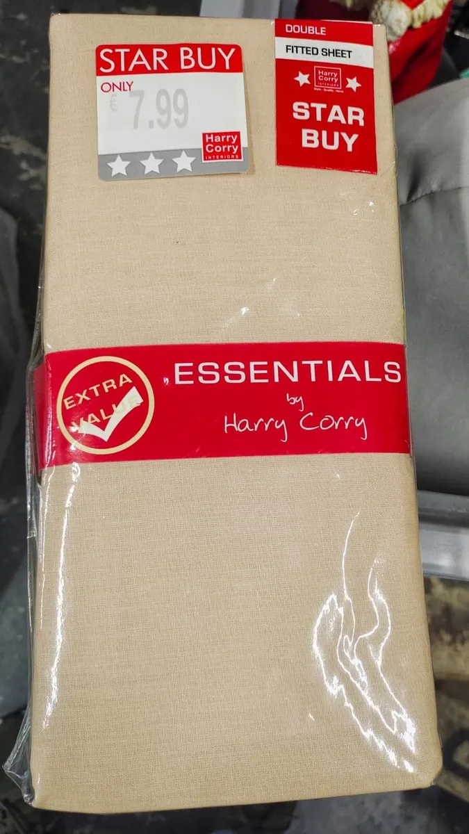 Harry Corry Double Fitted Sheet, Stone/Beige - Image 2