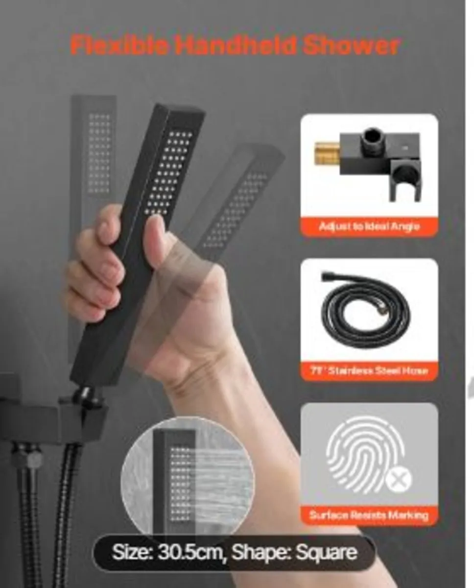 Shower Faucet Set, Rainfall Bathroom - Image 2