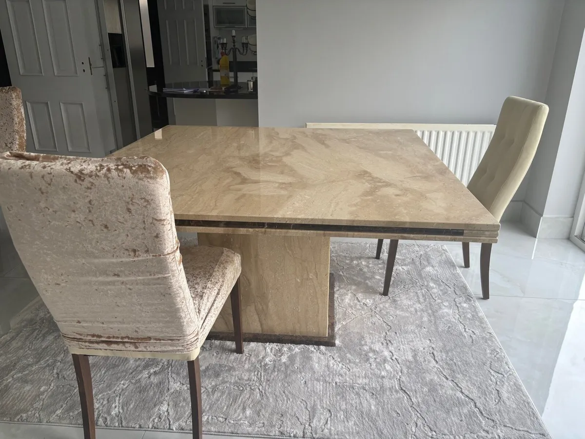 Marble Dining Table with 8 Chairs - Image 3