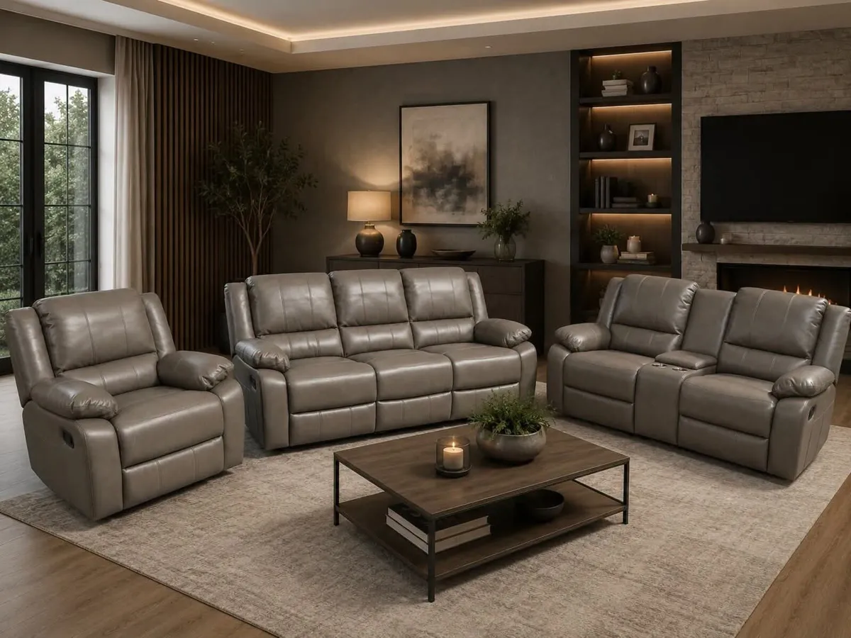 New Larsons 3+2 or 3+1+1 Leather Recliner Sofa - Image 3