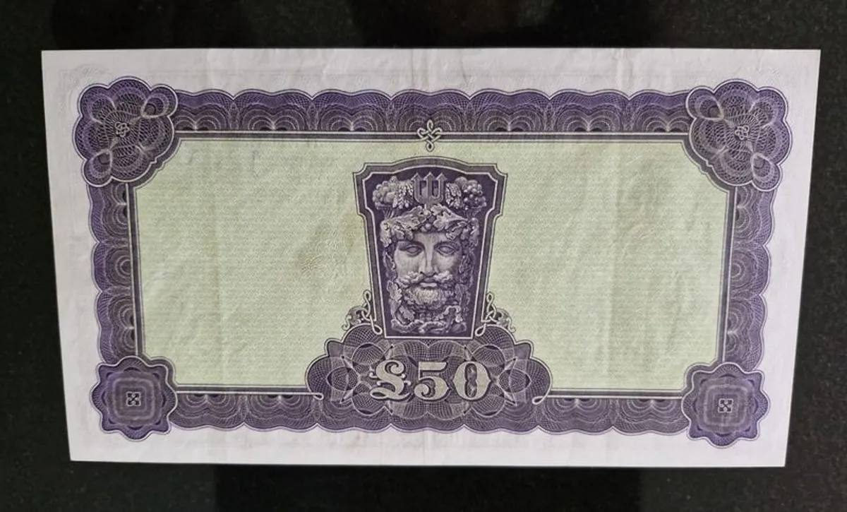 Central Bank of Ireland 50 Pounds 1977 Lady Lavery Banknote - Image 4