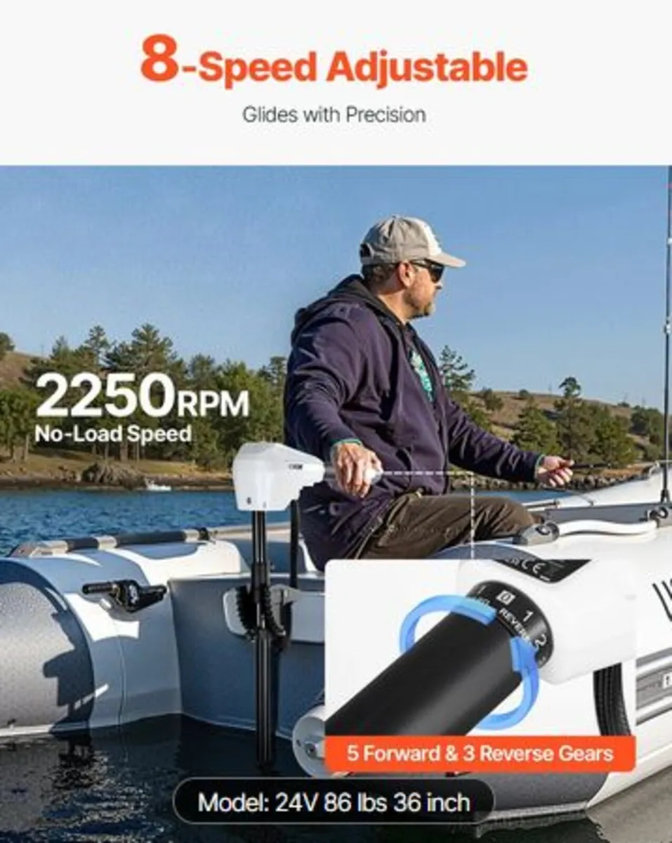 Electric Trolling Motor, Transom Mounted Outboard - Image 3