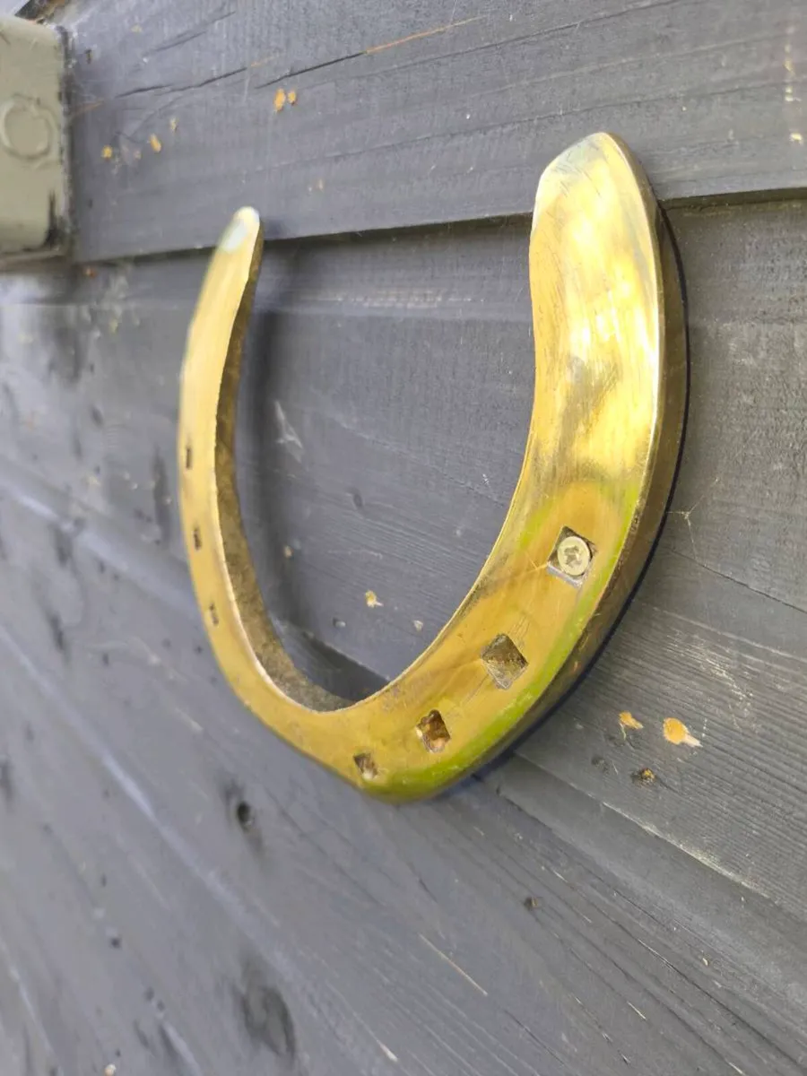 Old Belgium large  brass  horse  shoe - Image 2