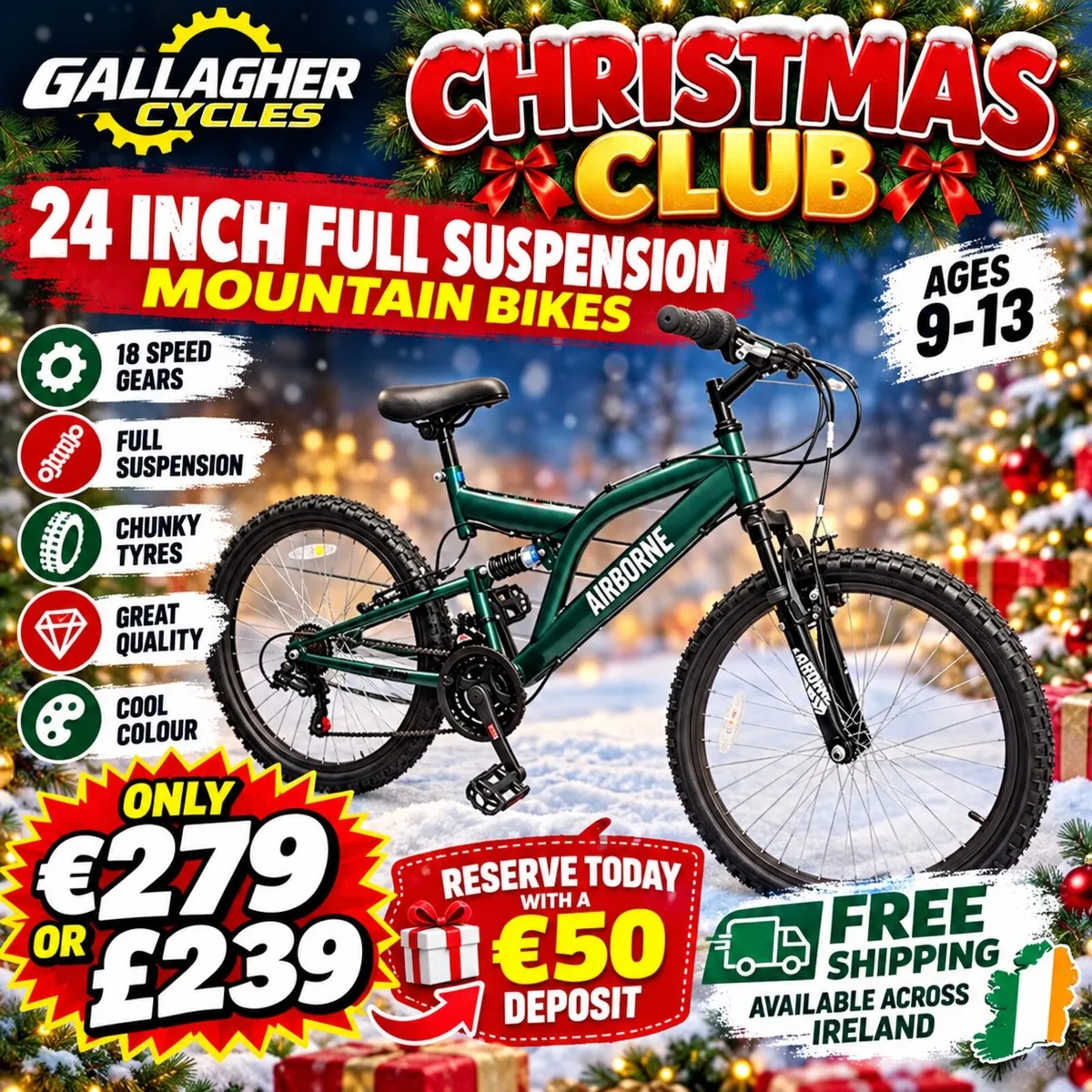 Free Delivery - Full Suspension 24 inch Bikes