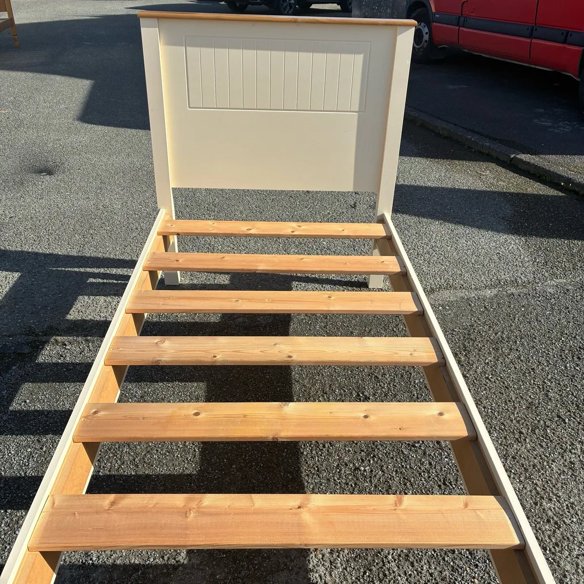 Solid Pine & Cream bed frame - Image 4