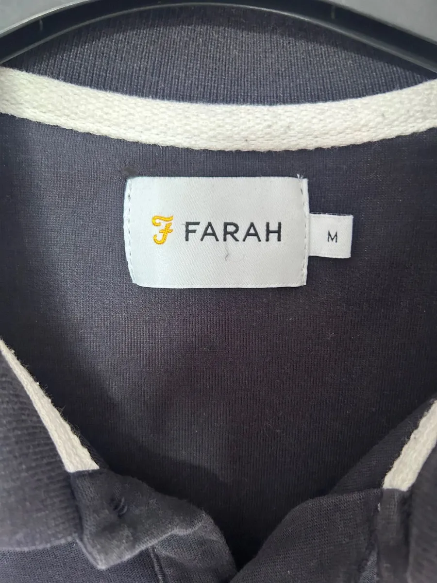 Mens Farah Black Polo size M - Image 4
