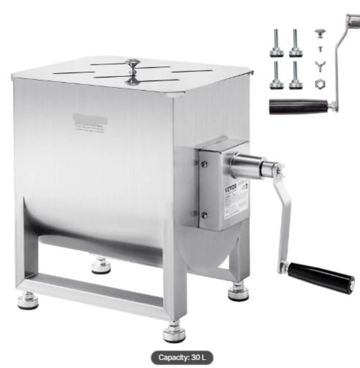 Manual Meat Mixer, 60L Fixed Tank Meat Processing - Image 1