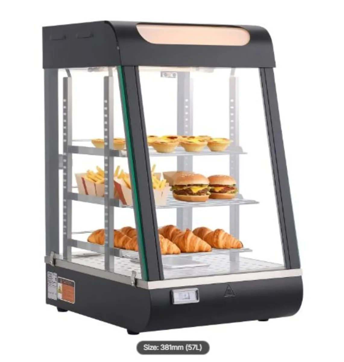 3-Tier Commercial Food Warmer Display, 800W Food - Image 1