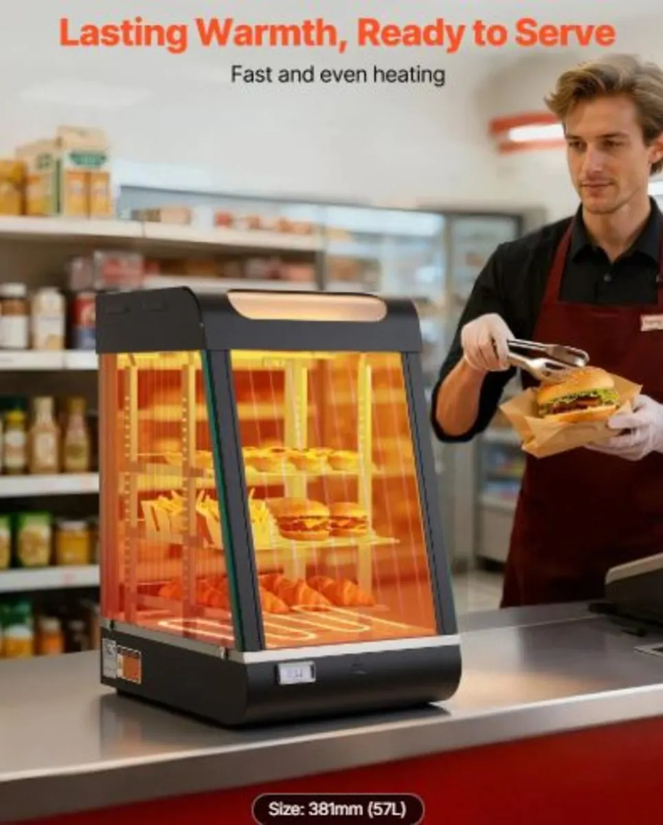 3-Tier Commercial Food Warmer Display, 800W Food - Image 2