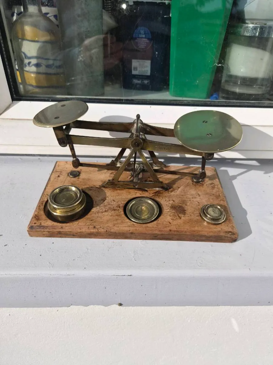 Old post office brass schales - Image 1