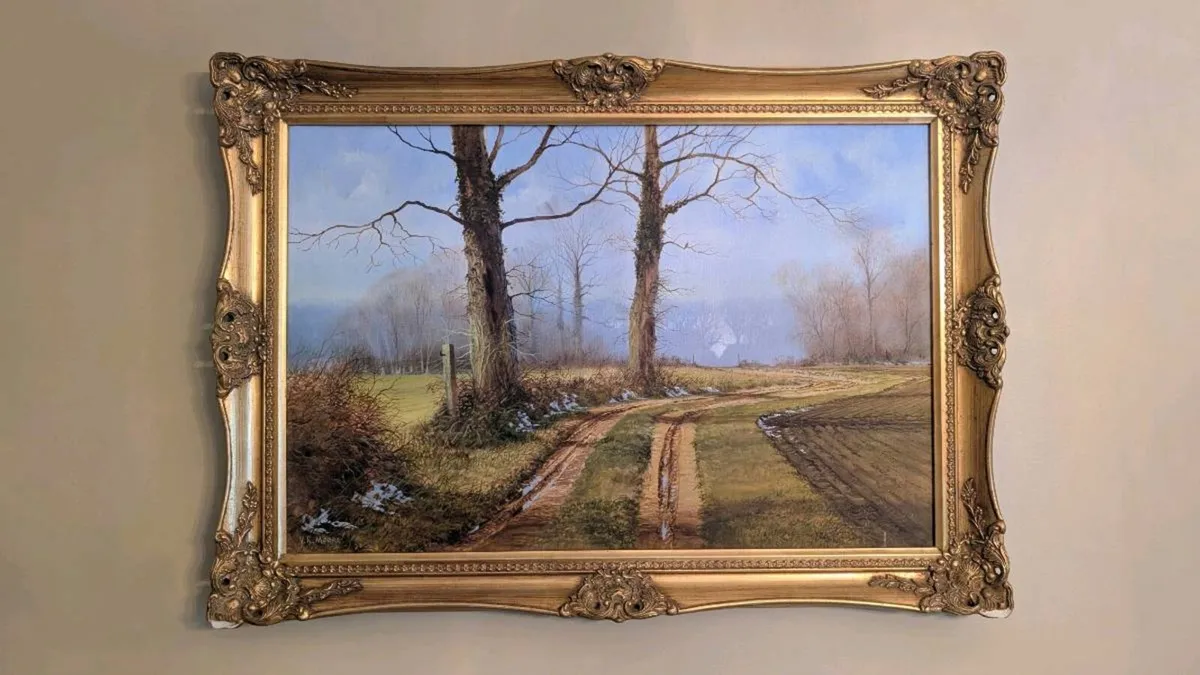 Signed Landscape Oil Painting - Ornate Gilt Frame - Image 2