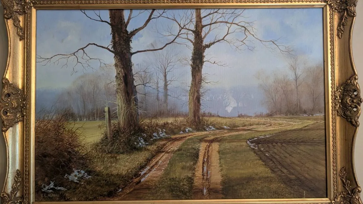 Signed Landscape Oil Painting - Ornate Gilt Frame - Image 3