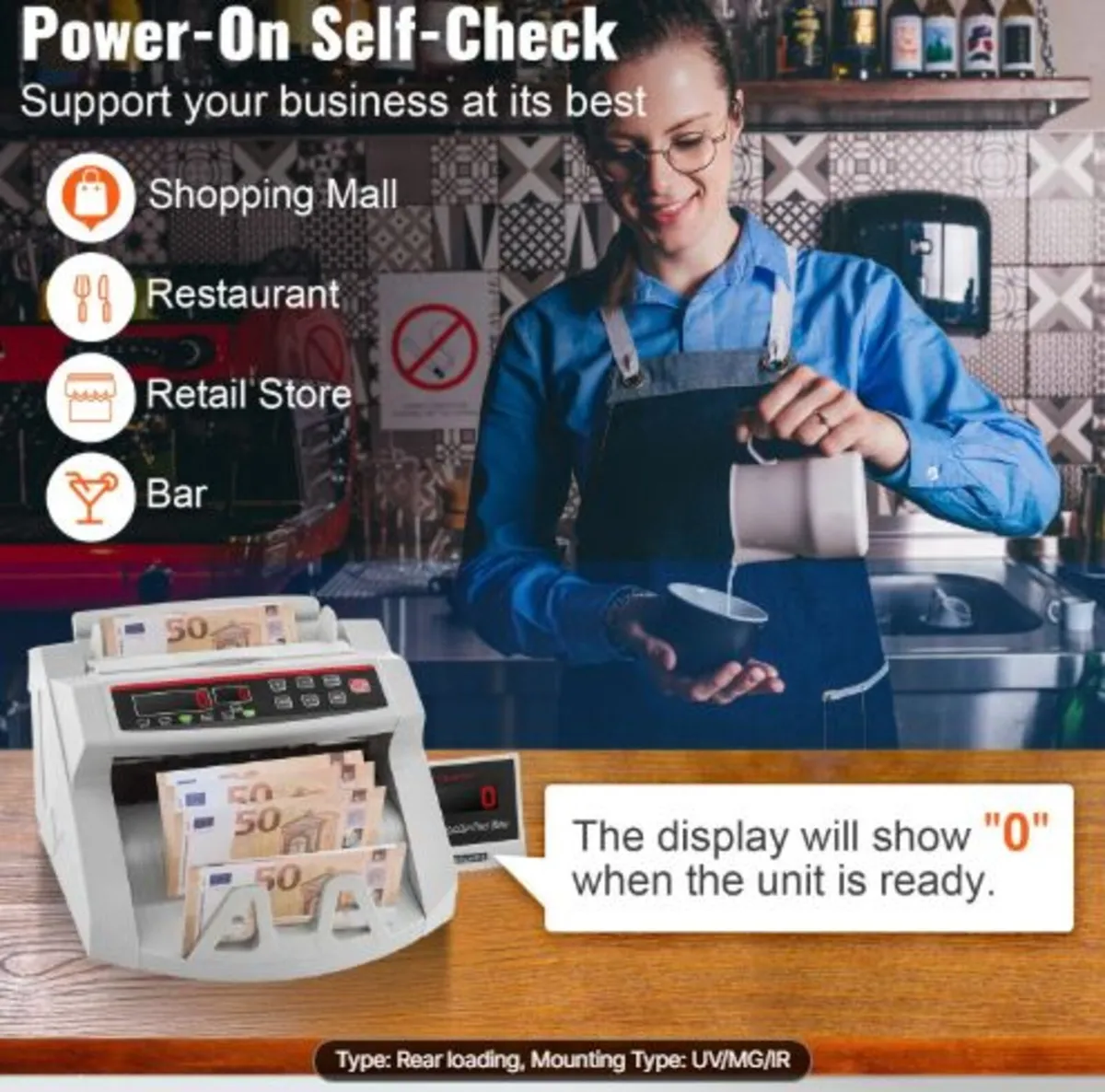 Banknotes Counter With LED Display, Professional - Image 3