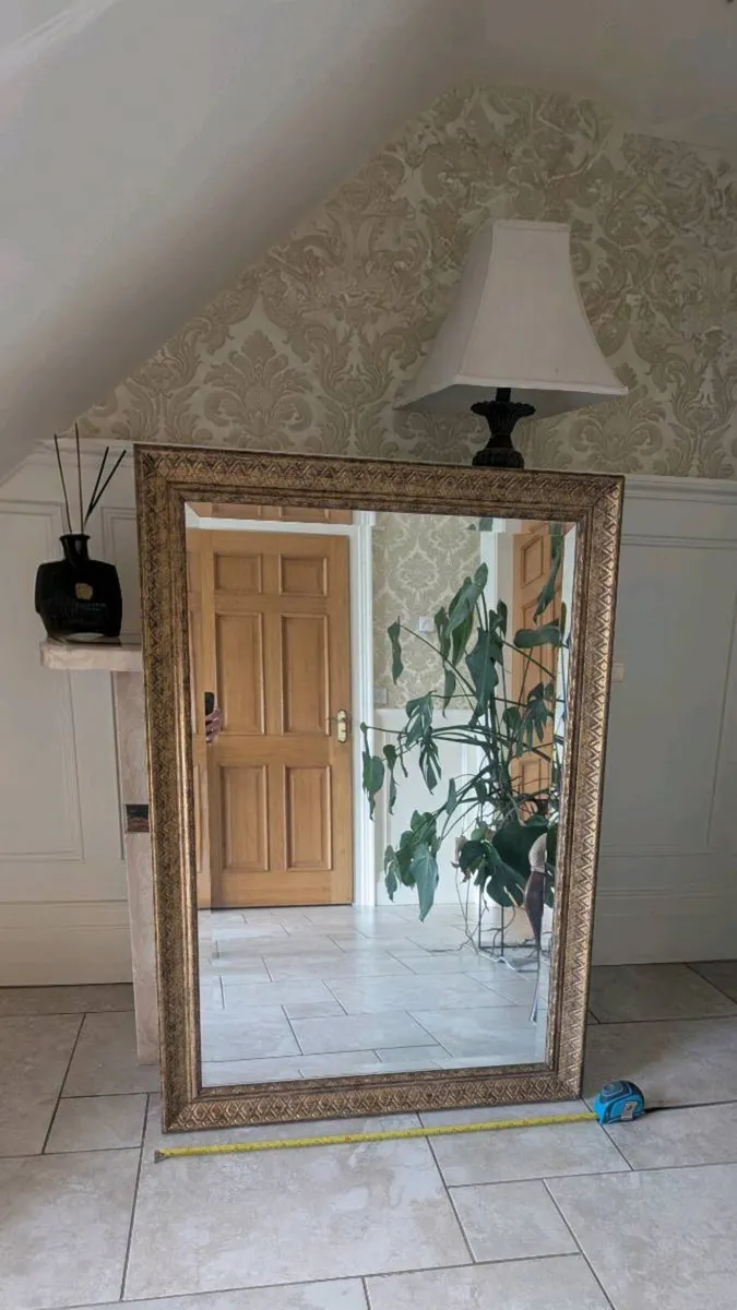 Large Ornate Gilt Effect Mirror - Image 1