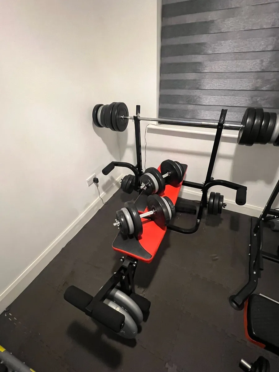 Home Gym Weight Bench and Weights - Image 3