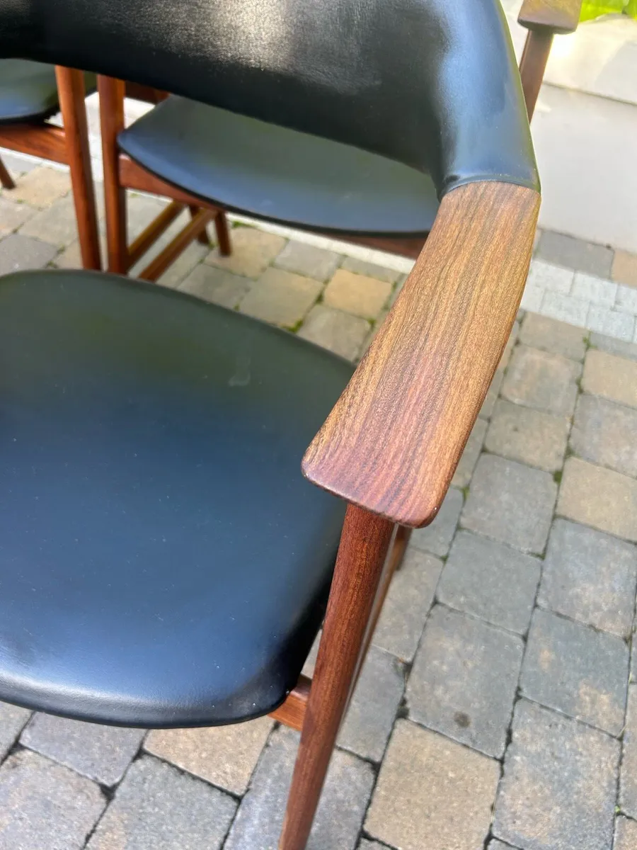 Mid century solid teak retro dining chairs - Image 2
