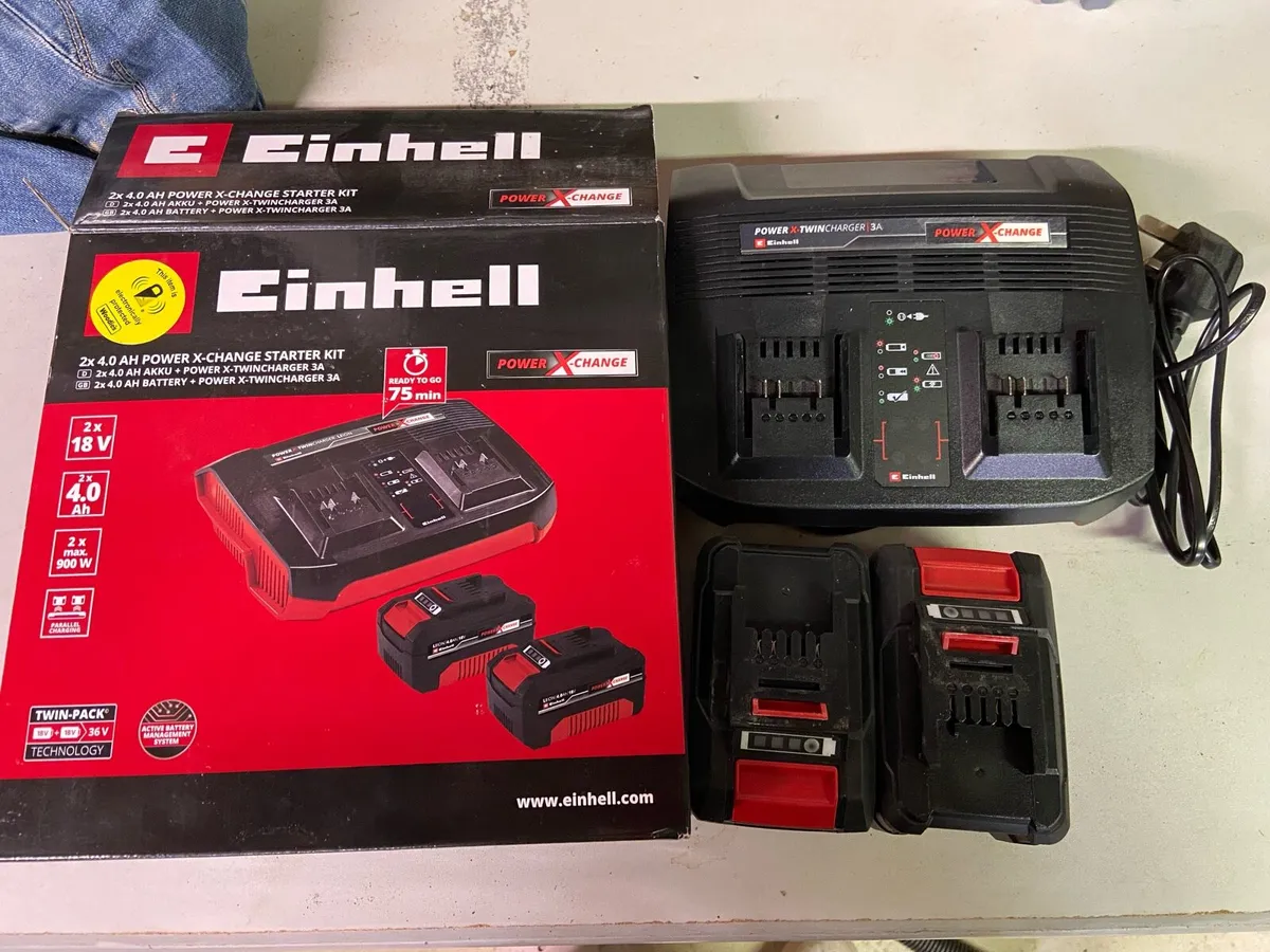 Einhell 2 x 4.0 AH battery starter kit - Image 1