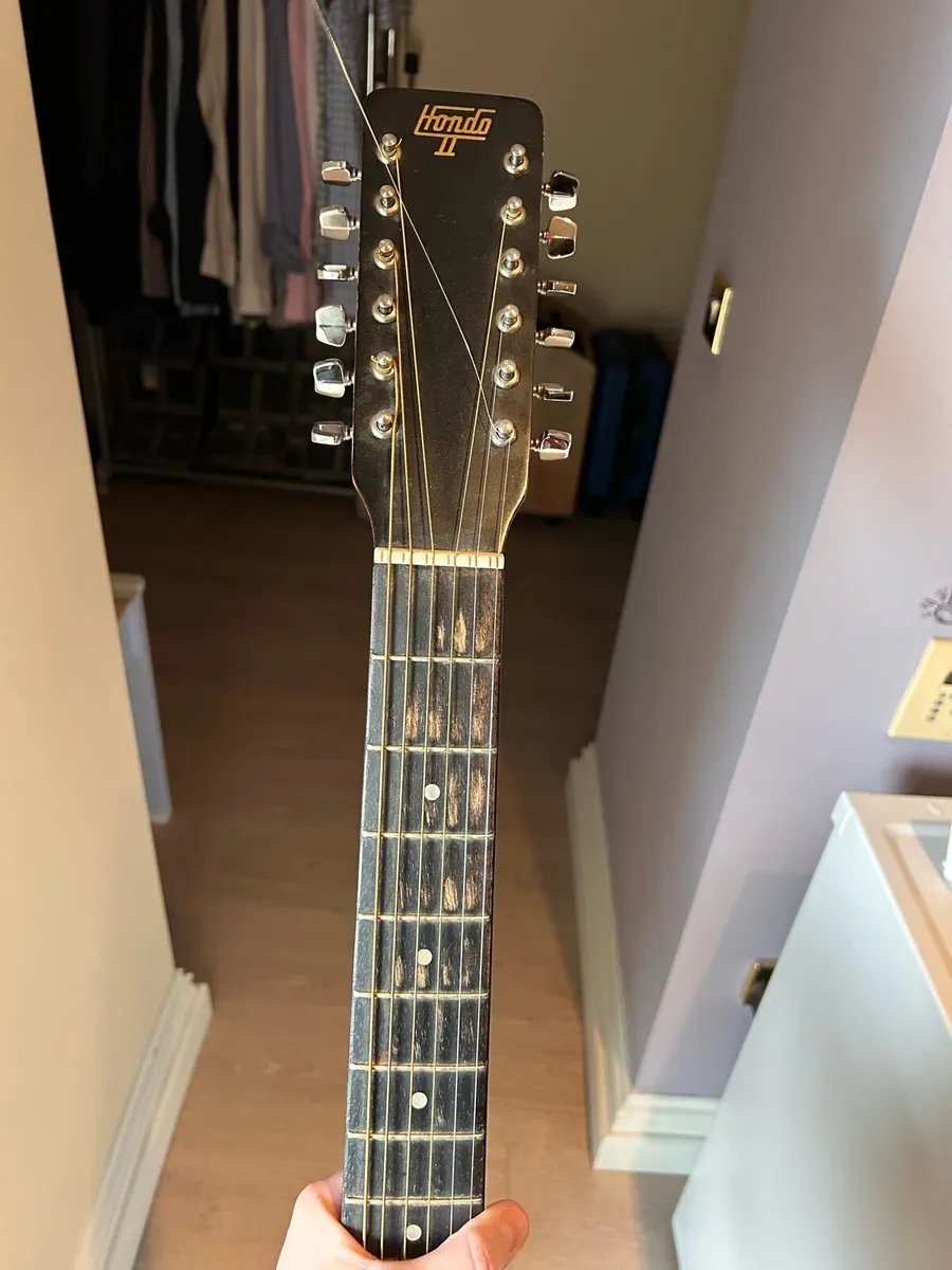 1970s Hondo II H160 12-String Acoustic Guitar+Case - Image 4