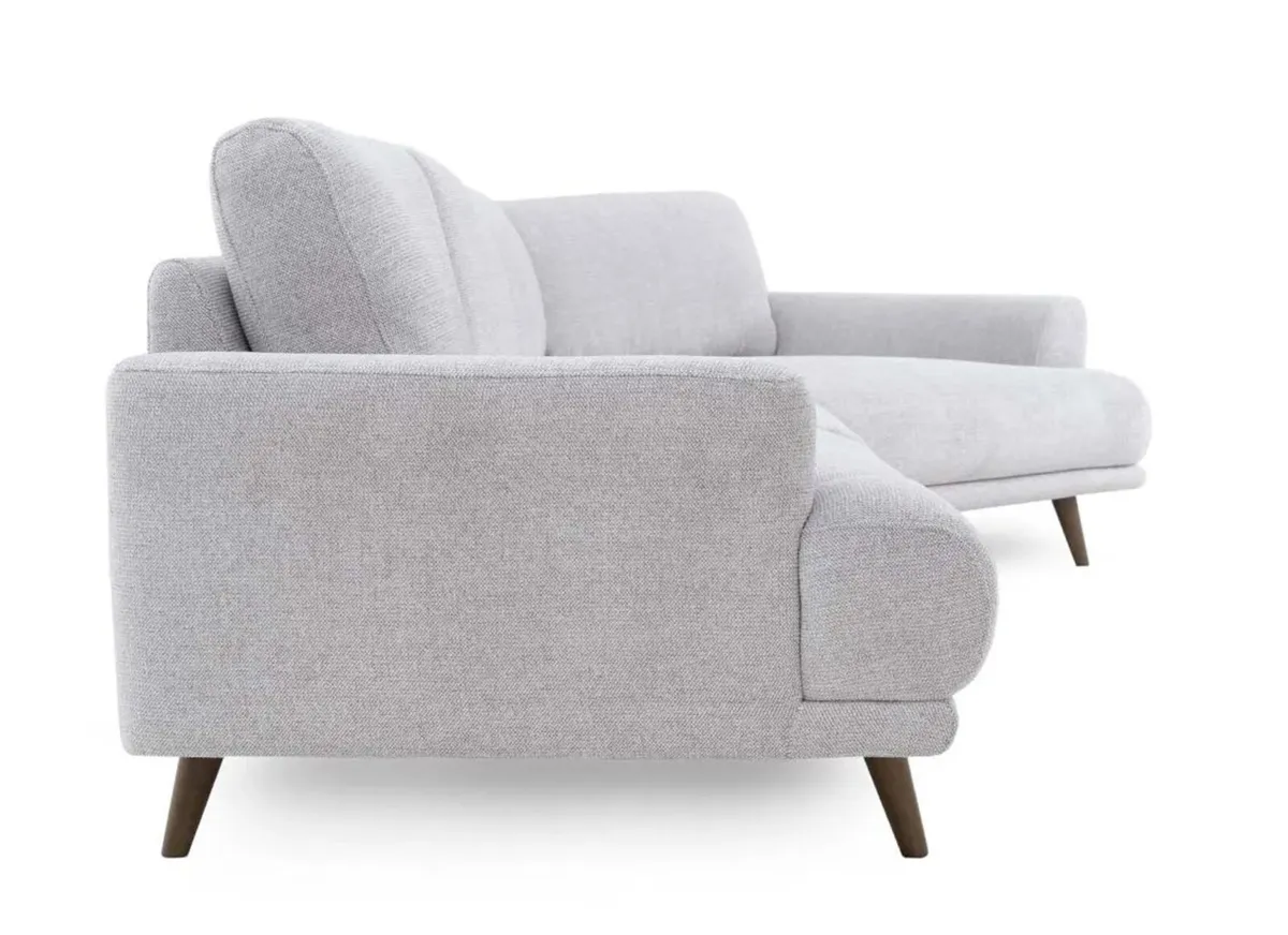 5 Seater Stone Grey Fabric Corner Sofa - Image 3