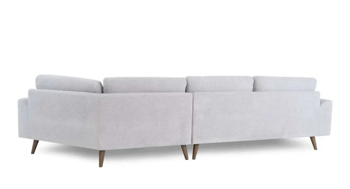5 Seater Stone Grey Fabric Corner Sofa - Image 4