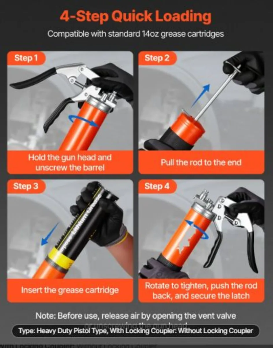 Grease Gun, 8000 PSI High Pressure, Heavy Duty - Image 4