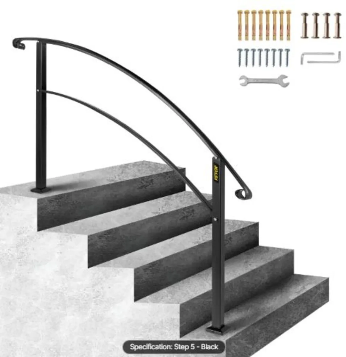 Handrails for Outdoor Steps, Fit 1 or 5 Steps - Image 1