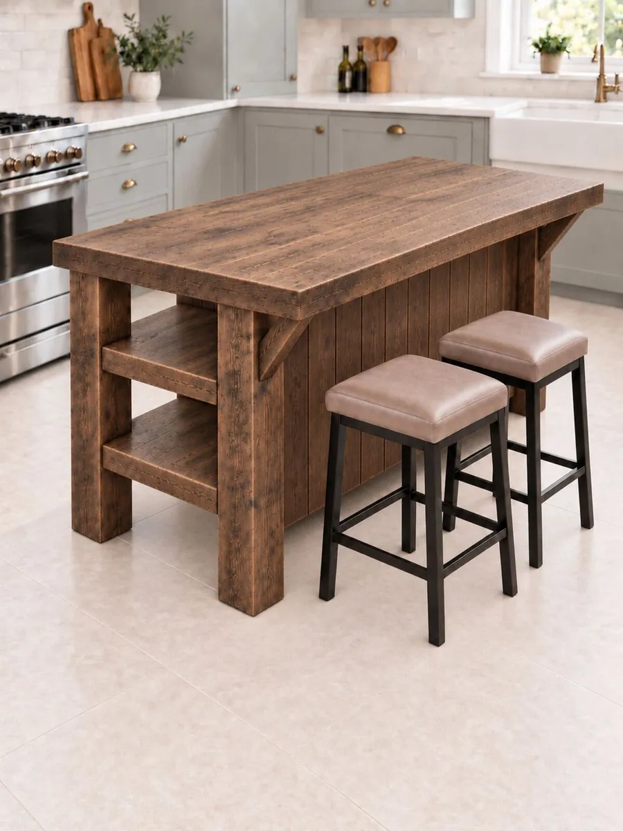 Handmade Kitchen Island Breakfast Bar 1200mm - Image 1