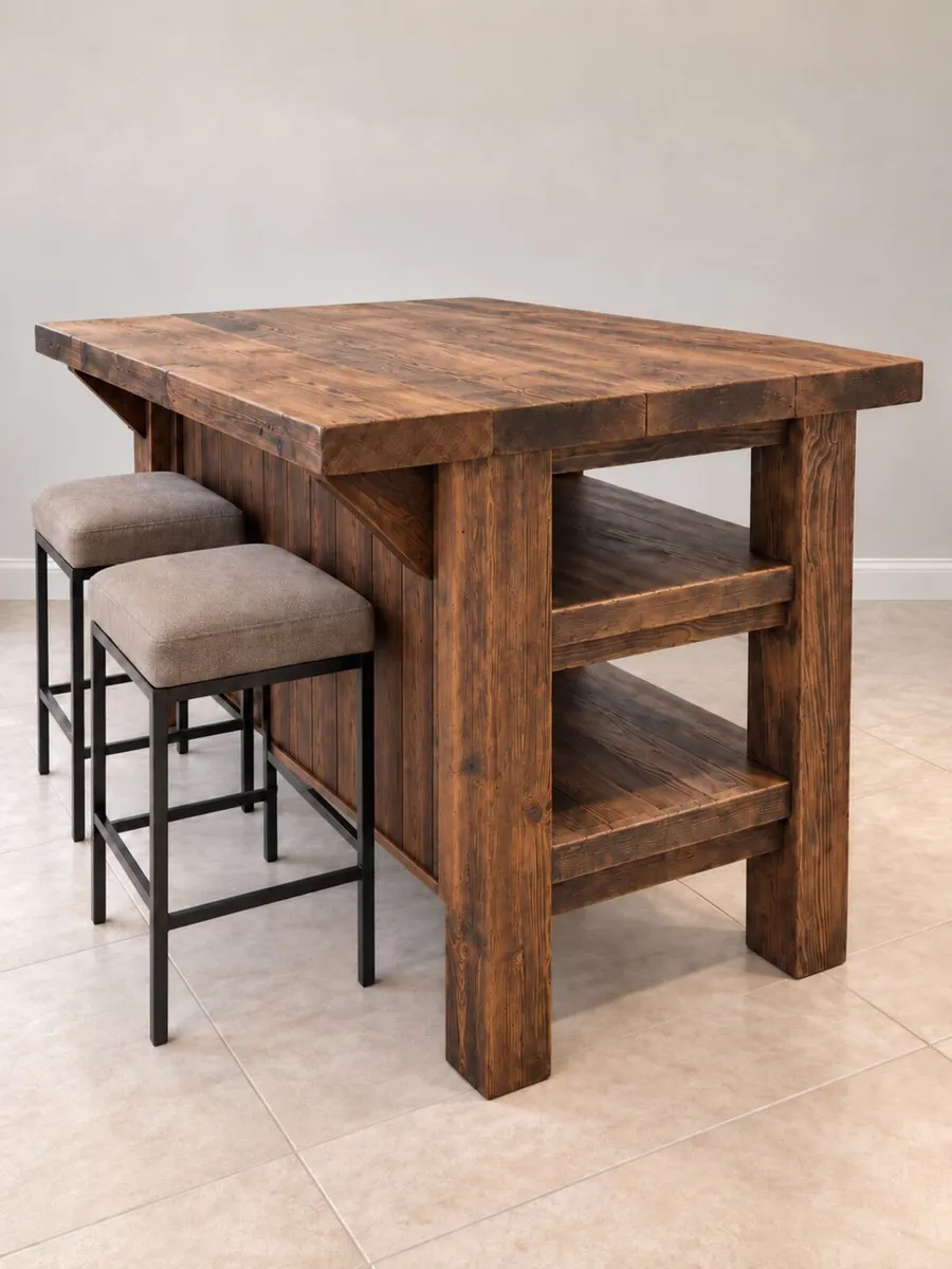 Handmade Kitchen Island Breakfast Bar 1200mm - Image 2