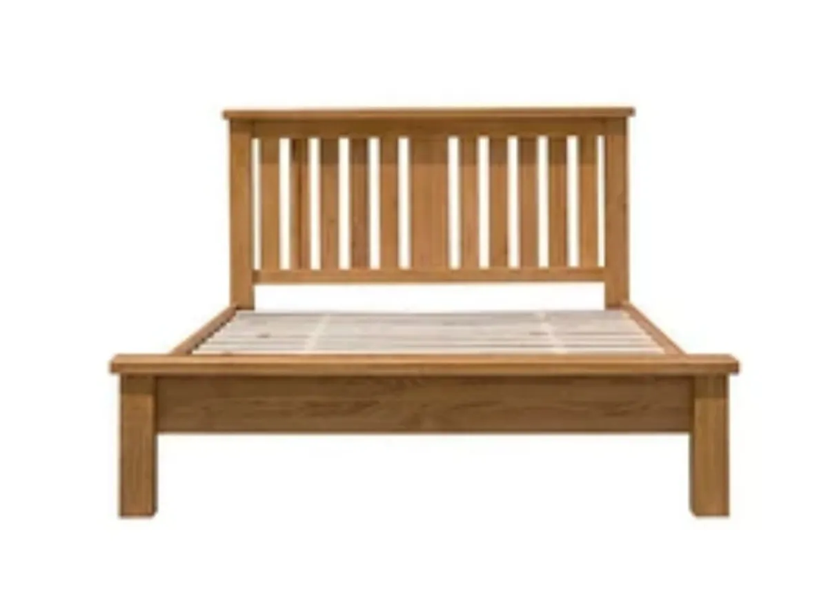 Solid oak double bed
