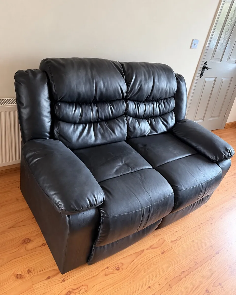 Leather Sofa & Armchair - Image 1