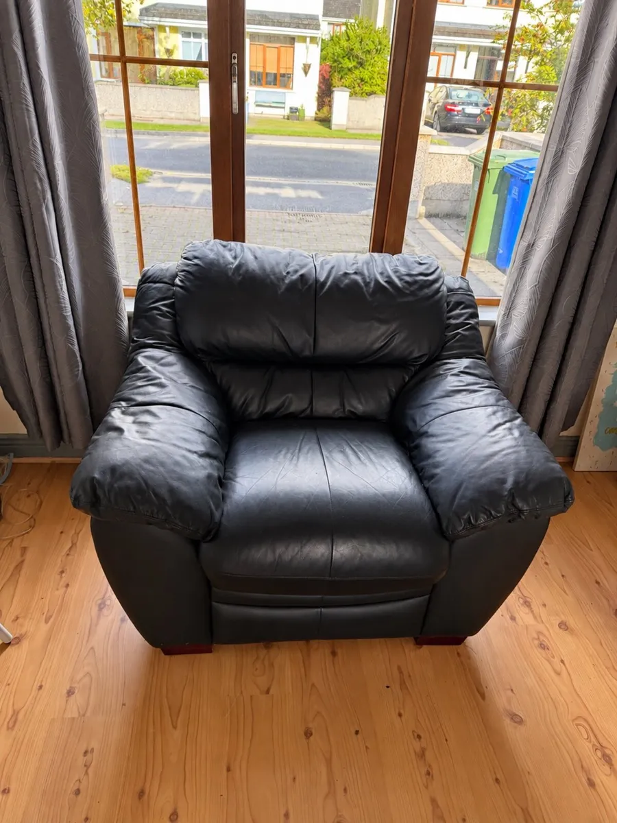 Leather Sofa & Armchair - Image 3