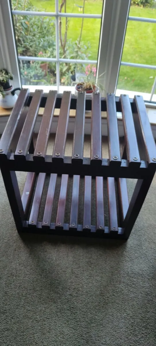 Vintage Solid Mahogany Luggage Rack - Image 1