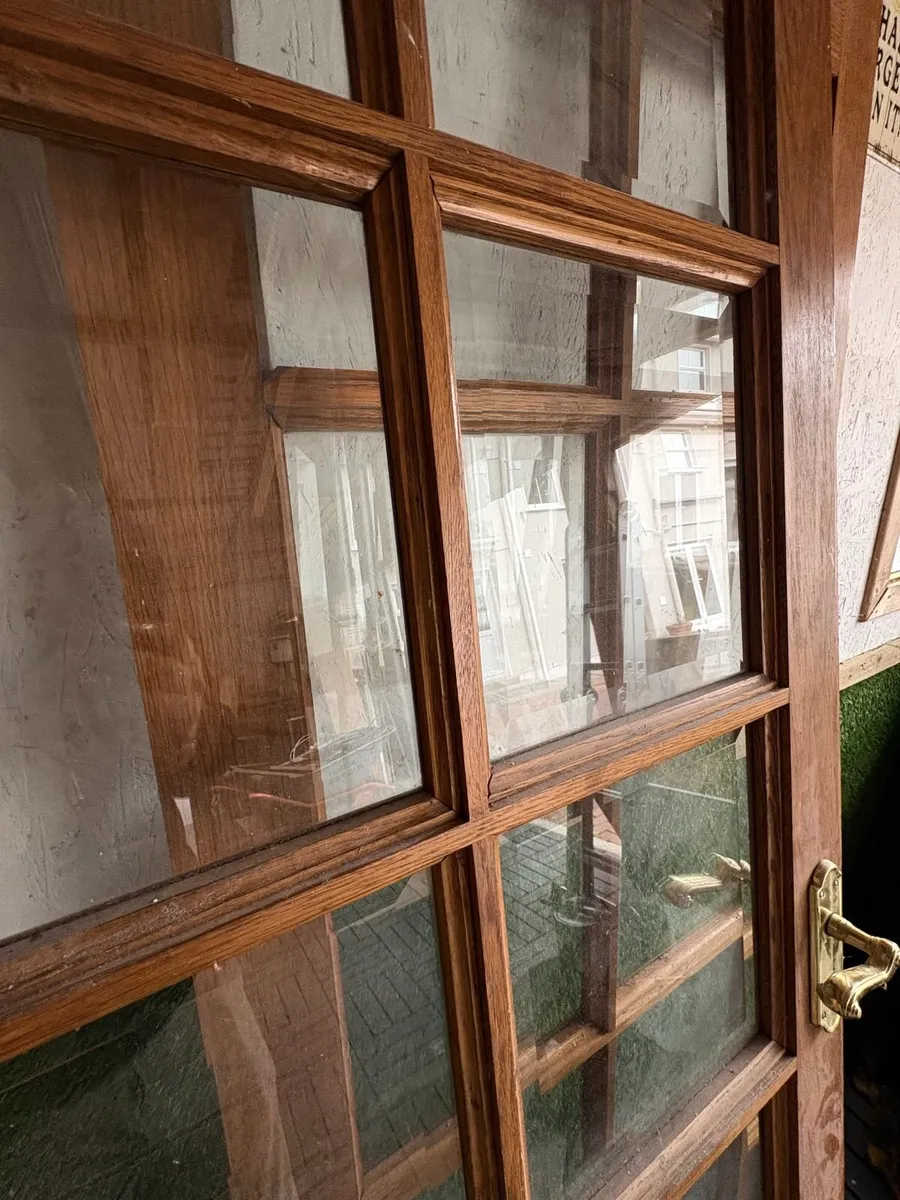 Pair of Oak Glazed Doors - Image 2