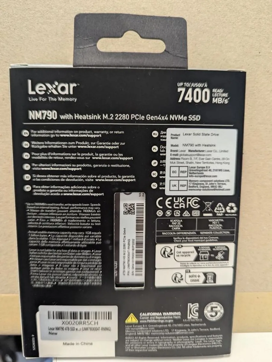 4TB SSD Lexar Gen4x4 M.2 2280 7400mbs - Image 2
