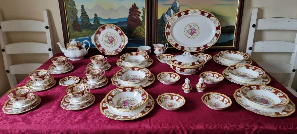 45Pc. Royal Albert Lady Hamilton Dinner & Tea Set - Image 1