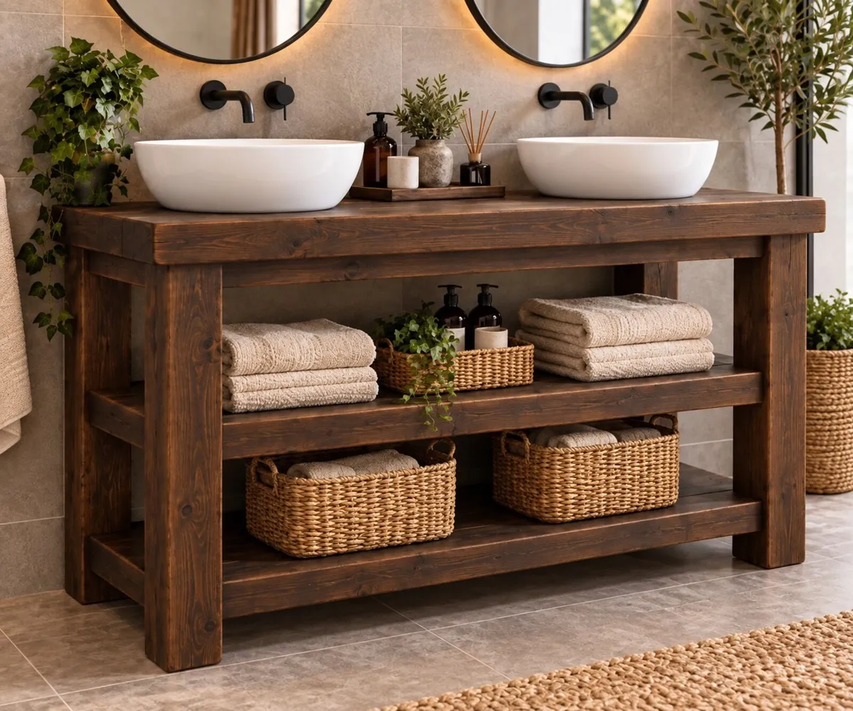 Handmade Rustic Bathroom Vanity Unit